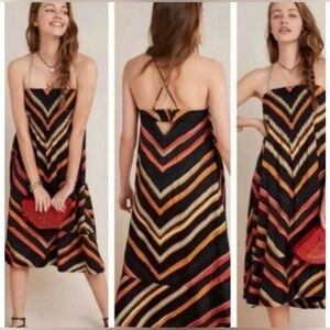 Anthropologie Runi Chevron Slip Dress size S Retail $148